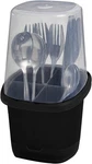Toledo Covered Cutlery And Utensil Holder, Flatware Plastic Caddy Black. Fixed Price $32.78.