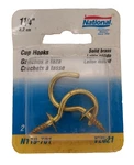 National Hardware 1/4" Cup Hooks 2-PACK Solid Brass Screw Hanging Organizer. Fixed Price $15.00.