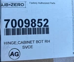7009852 Sub Zero Hinge Cabinet Bot Rh. Fixed Price $95.00.