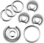 Burner Drip Pans WB32X10013 WB32X10012 With Trim Rings By Fetechmate Silver. Fixed Price $25.21.