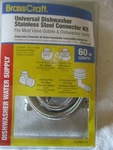 Brasscraft Universal Dishwasher Stainless Steel Connector Hose Kit S1U-60DW612DL. Fixed Price $6.00.