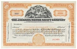 The Jackson Motor Shaft Company. Stock Certificate.. Fixed Price $75.00.