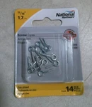 National Hardware N118-554 V2010, 11/16" Screw Eyes Zinc Plated 14 Pieces Fs. Fixed Price $10.00.