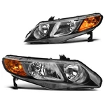 Dwvo Headlights Passenger And Driver Side, Black Housing Amber Reflector. Fixed Price $153.99.