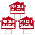 3PC For Sale By Owner Sign With Stakes, 17 Inches 13 - Double Sided.... Fixed Price $31.28.
