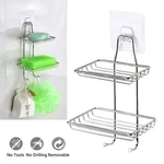 2-TIER Soap Dish Stainless Steel Wall Mounted Holder Bar Bathroom Shower Basket. Fixed Price $7.19.