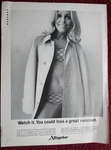 1966 Alligator Fashion Coats Raincoat Print Ad Sexy Girl Bikini Panties Bra. Fixed Price $6.99.