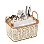 Cabilock Silverware Caddy Woven Basket Cutlery Holder, Napkin And Utensil Pic.... Fixed Price $40.91.