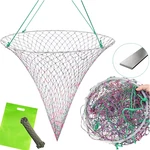 32IN X 37IN Folded Bridge And Pier Fishing Net, More Coarse Soft Steel Hoop, Col. Fixed Price $31.37.