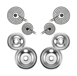Silver Drip Pans 316048414(6")316048413(8") And Electric Stove BURNER..D1. Fixed Price $61.75.