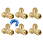 Juwo 1/2" Push To Connect Tee Brass Plumbing Fitting 6-PACK Pex Copper Cpvc. Fixed Price $52.28.