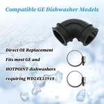 #WD24X33918 Dishwasher Circulation Pump To Sump Elbow Hose W/clamps For Ge. Fixed Price $6.59.