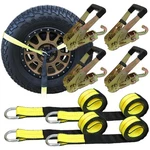 Boxer 4-PACK Car Tie Down Swivel J Hook Lasso Style 2 10' Yellow Strap. Fixed Price $83.15.