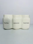 Kirkland Home Essentials 3 Section White Farmhouse Mason Jar Utensil Caddy 9". Fixed Price $17.00.