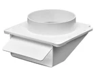 Lambro 4-IN. White Plastic Under Eave Vent With Weather Damper And Tail Pipe. Fixed Price $14.99.