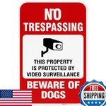 Sigo Signs Beware Of Dog No Trespassing Video Surveillance 12X18 Inches 3M. Fixed Price $45.48.