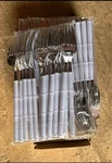 Wdf 90PCS Plastic Silverware-silver Cutlery With White Handle-. Fixed Price $25.00.