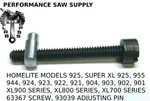 Homelite Super Xl 925, 955, 924, 923, 700, 800 & 900 Series, Bar Adjuster Kit. Fixed Price $9.95.
