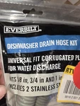 Everbilt Universal Fit Dishwasher Drain Hose Kit 6FT Gray Plastic HRBDIS06EB. Fixed Price $10.15.