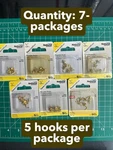 7-PACK Lot 5/PC National Hardware N119-925 1/2" Brass Screw In Shoulder Hooks. Fixed Price $25.12.