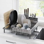 Large Dish Drying Rack, Expandable Dryer For Kitchen Counter, Stainless Ste. Fixed Price $56.95.