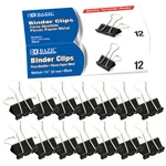 Bazic Binder Clips Medium 1/4" (32MM) Black, Paper Clamps. Fixed Price $12.29.