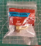 Oem New Whirlpool Dishwasher 3/8 Elbow 4520961. Fixed Price $10.00.