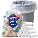 30 33 35 Gallon Clear Trash Bags, 250 Count High Density Garbage Made In. Fixed Price $45.69.