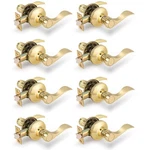 8 Pack Polished Brass Passage Door Levers Knobs Non-locking Interior Han.... Fixed Price $130.46.