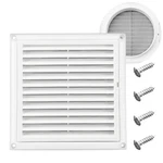 Funmit 6" Louvered Vent Cover Stops Birds Dryer Outdoor, White. Fixed Price $23.38.