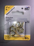 National #12 Brass Large Screw Eye (5 Ct.) N119305 038613119307. Fixed Price $5.90.