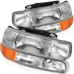 Pair Headlights Assembly Fit For 1999-2002 Chevy Silverado Left + Right Chrome. Fixed Price $60.99.