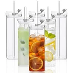 Drinking Cups Clear Highball Square Glassware Tumbler 17OZ 6 Sets Kemorela. Fixed Price $50.88.