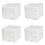 Sterilite 17918004 3 Unit, White Frame With Clear Drawers, 4-PACK. Fixed Price $49.55.