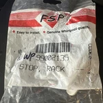 WP99002135 Whirlpool / Maytag Upper Dishrack Slide Rail Stop Oem Part. Fixed Price $6.98.