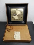 Vintage Robert Shaw Lux Electric Wall Clock Original Box Mid 1950S Wood Brass. Fixed Price $189.99.