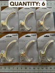 Nos 6-PACK Lot National Hardware 5" Brass N806-806 Heavy Duty Coat & Hat Hook. Fixed Price $44.81.