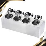Commercial Utensil Holder Stainless Steel Cylinder Flatware Silverware 4 Holes. Fixed Price $58.72.