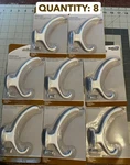 Nos 8-PACK Garment Clothes Large 5" Hook National Hardware # N806-810 White. Fixed Price $45.38.
