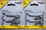 New National Hardware 3" Stainless Steel Hook & Eye Latches N348-409. Fixed Price $12.99.