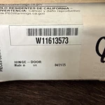 New Genuine Oem Whirlpool Dishwasher Hinge-door (left) W11613573. Fixed Price $19.49.