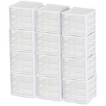 Sterilite Clearview Compact Stacking 3 Drawer Storage Organizer System, 12 Pack. Fixed Price $171.09.