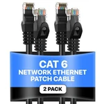 2-PACK CAT6 Ethernet Cable Lan Network RJ45 Patch Cord 1.5FT-200FT, Black Lot. Fixed Price $24.99.