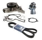 Water Pump + Belt Coolant Thermostat Assembly Kit For Mercedes C300 (08-12). Fixed Price $96.20.