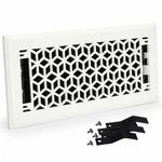 4" X 10" Vector Design Steel Floor Register Glacier White Finish With Moun.... Fixed Price $37.62.