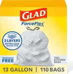Forceflex Tall Kitchen Drawstring Trash Bags, 13 Gal, Fragrance Free, 110 Ct (pa. Fixed Price $34.95.