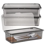 Cabilock 3PCS Flatware Tray With Lid And Drainer, Plastic Cutlery For Sp.... Fixed Price $39.97.