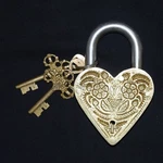 Heart Shape Flower Design Padlock Golden Brass Victorian Style Safety Door. Fixed Price $139.50.
