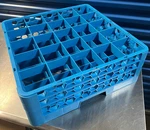 Carlisle RG25-214 Opticlean Compartment Glass Rack With Extenders, Blue. Fixed Price $48.00.