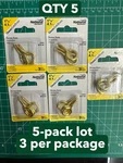 5-PACK Lot 3/PC National Hardware N119-362 Solid Brass Large Screw Eye 1-5/8". Fixed Price $20.10.